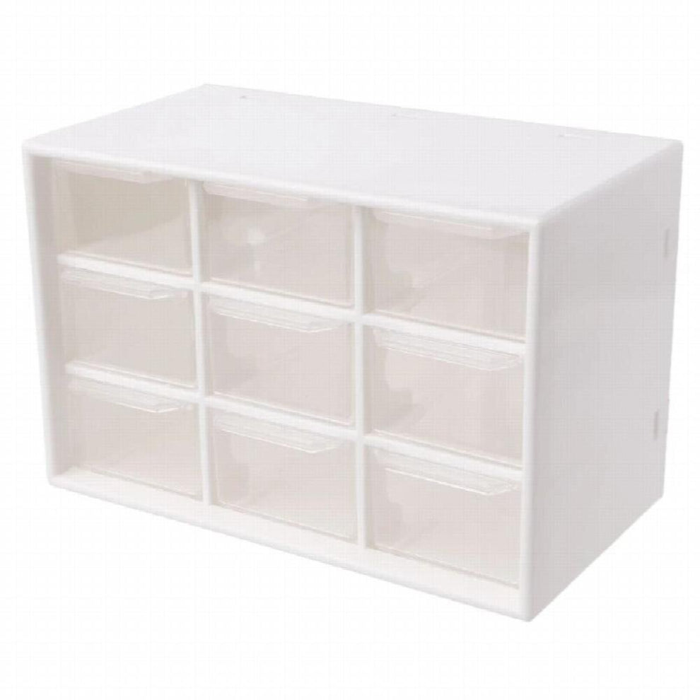 9 Drawer Plastic Storage Cabinet Desktop Makeup Bin Box Jewellery Organizer