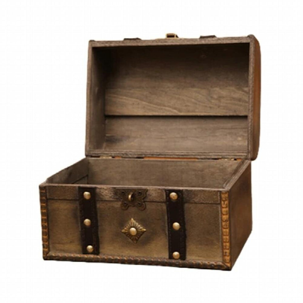 Wooden Treasure Decorative Box Old Fashioned Storage Case Antique Vintage Jewelry Boxes Desktop Home Decoration Photo Props