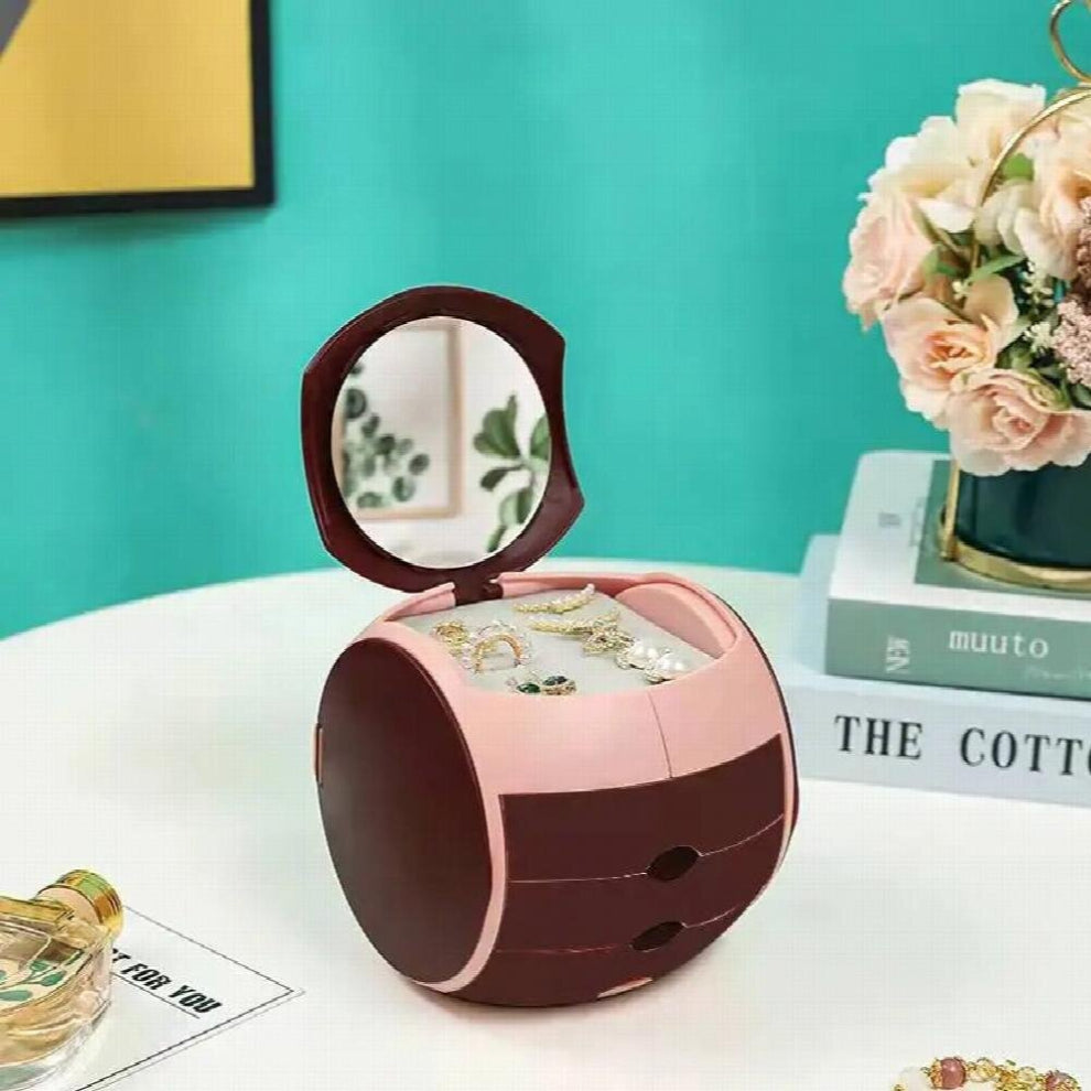 Creative Shape DIY Jewelry Box Drawer Storage Organizer Ring Display Stand Storage Box Desktop Organizer with Mirror