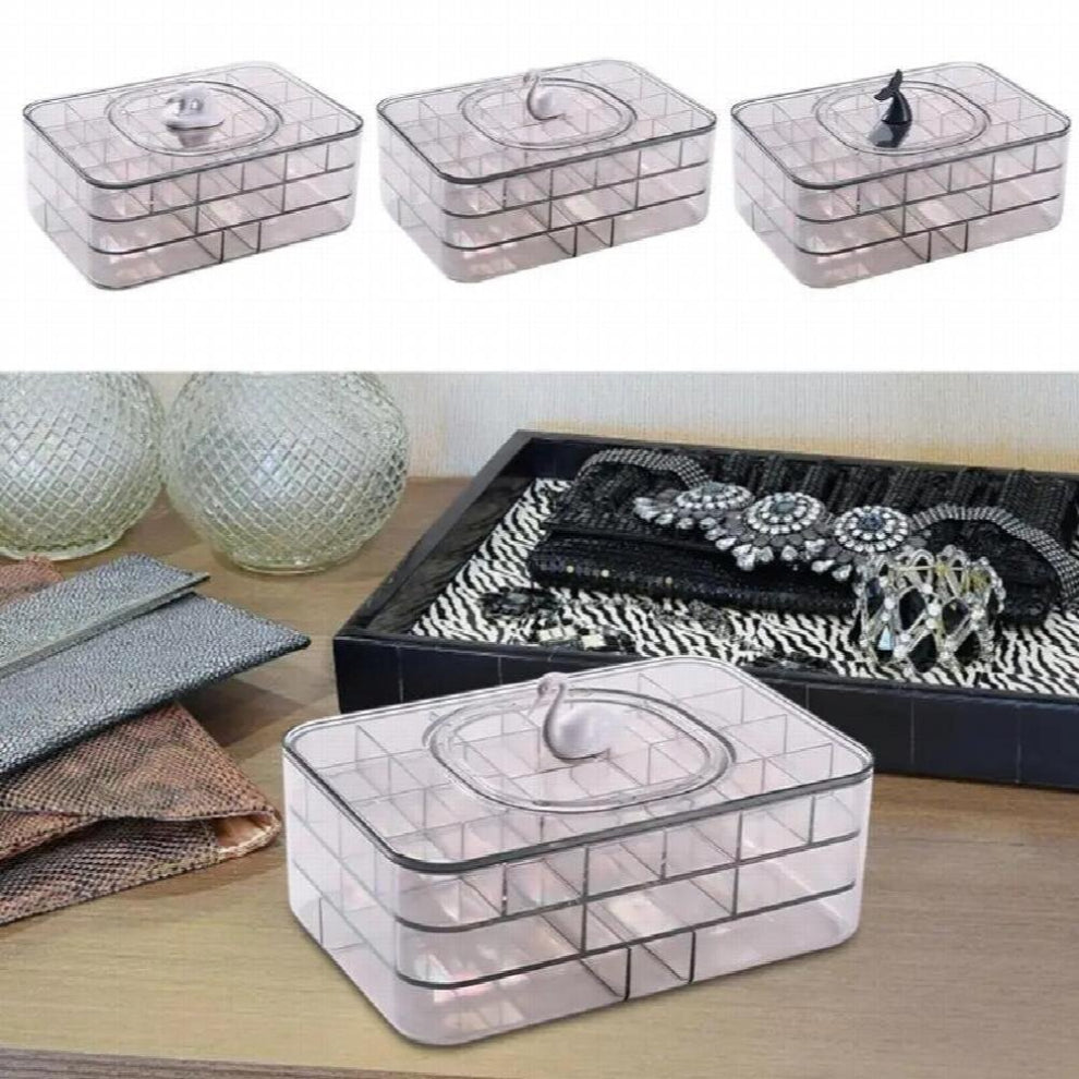 Transparent Jewelry Box Clear Jewelry Boxes Cases With Lid 31 Grid Jewelry Storage Case Earring-Necklace-Bracelet-Ring Organizer
