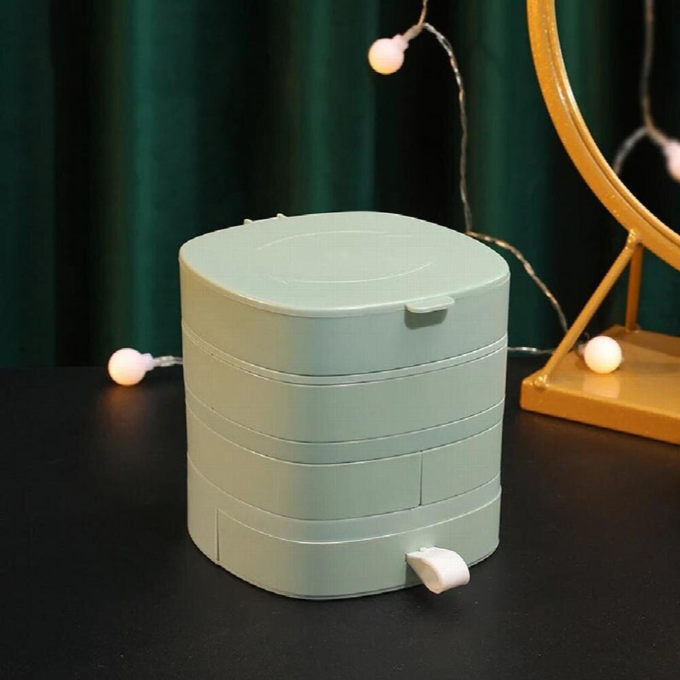 Rotating Jewelry Storage Box Household Earrings Necklace Container 4-Layer High Capacity Creative Jewelry Organizer Case