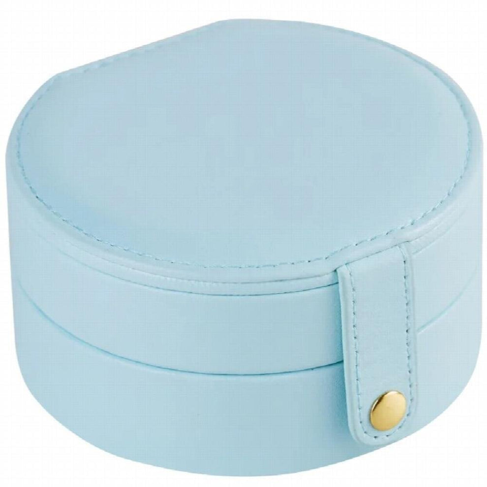 Double Layer Circular Portable Jewelry Storage Box Mini Earring Ring Bracelet Ornament Mirrored Box