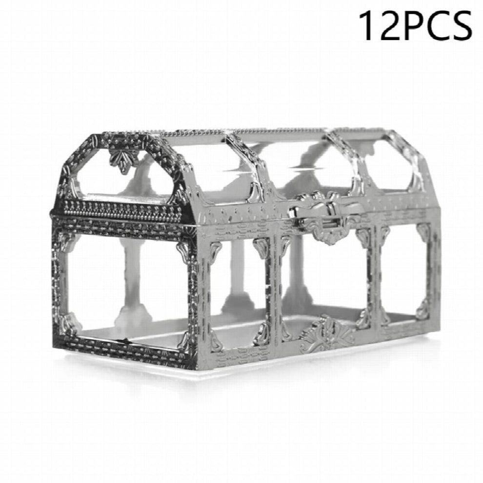 12*Transparent Organizer Trinket Treasure Storage Mini Home Case Chest Collectibles Desktop Gem Candy Makeup Pirate Jewelry Box
