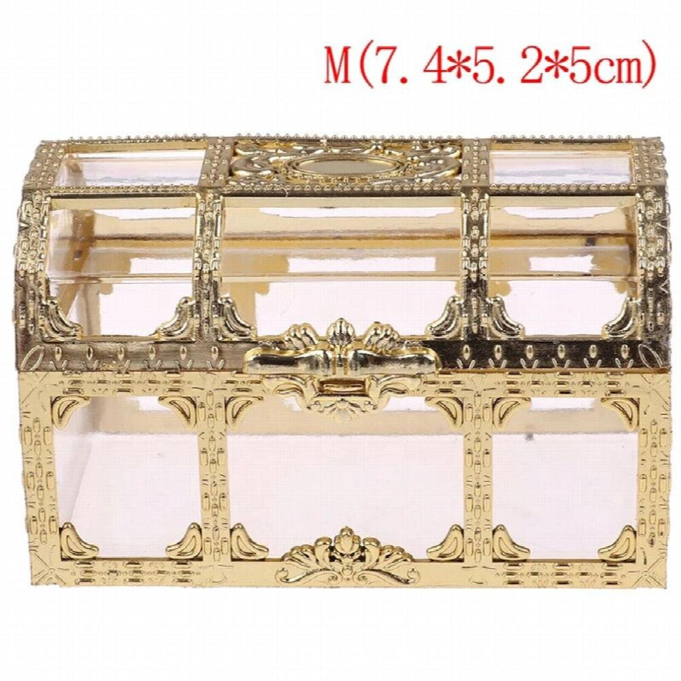 1pcs Makeup Trinket Jewelry Box Transparent Organizer Treasure Storage Mini Home Case Chest Collectibles Desktop Gem Candy