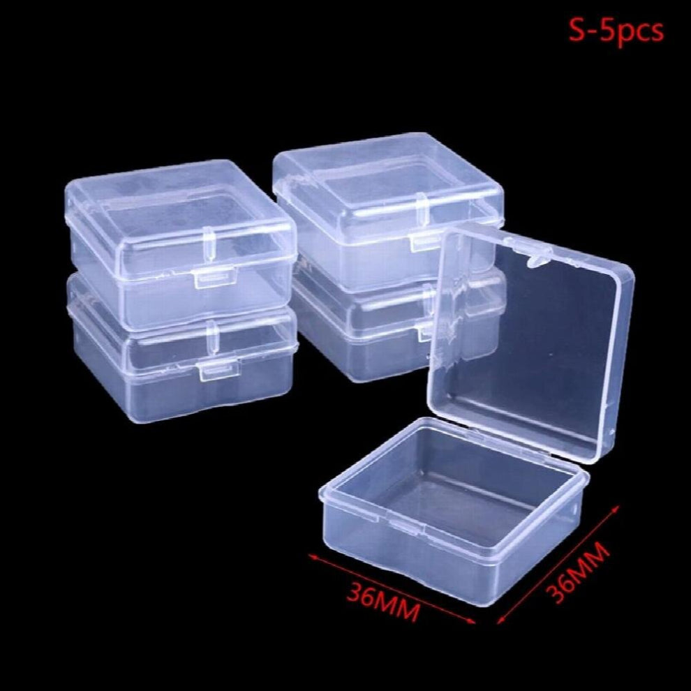 Mini Box Clear Storage Case Transparent Storage Case w-Lid Parts Packaging Box Toolbox Jewelry Container Collecting Small Items