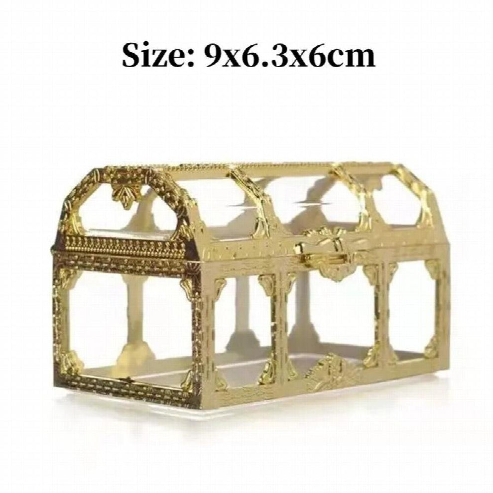 Vintage Candy Box Treasure Chest Plastic Jewelry Storage Case Home Desktop Organization Transparent Trinket Container Holder