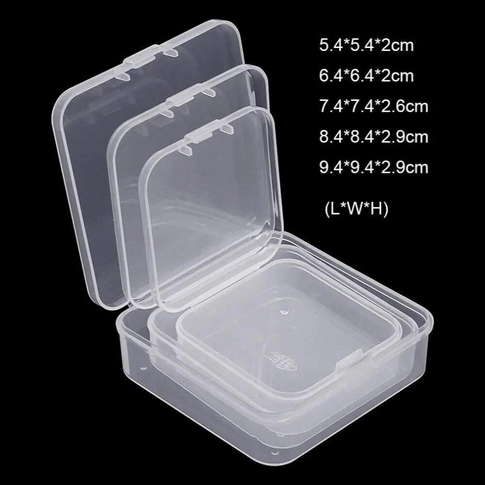Plastic Storage Box Small Case Square Transparent Beads Earrings Jewelry Container Pill Chip Box Hardware Organizer