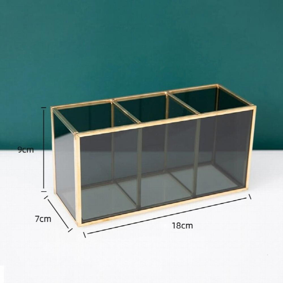 Desktop Makeup Organizer Cosmetic Drawer Storage Box Transparent Glass Holder Jewelry Storage Case Sundries Table Storage Box