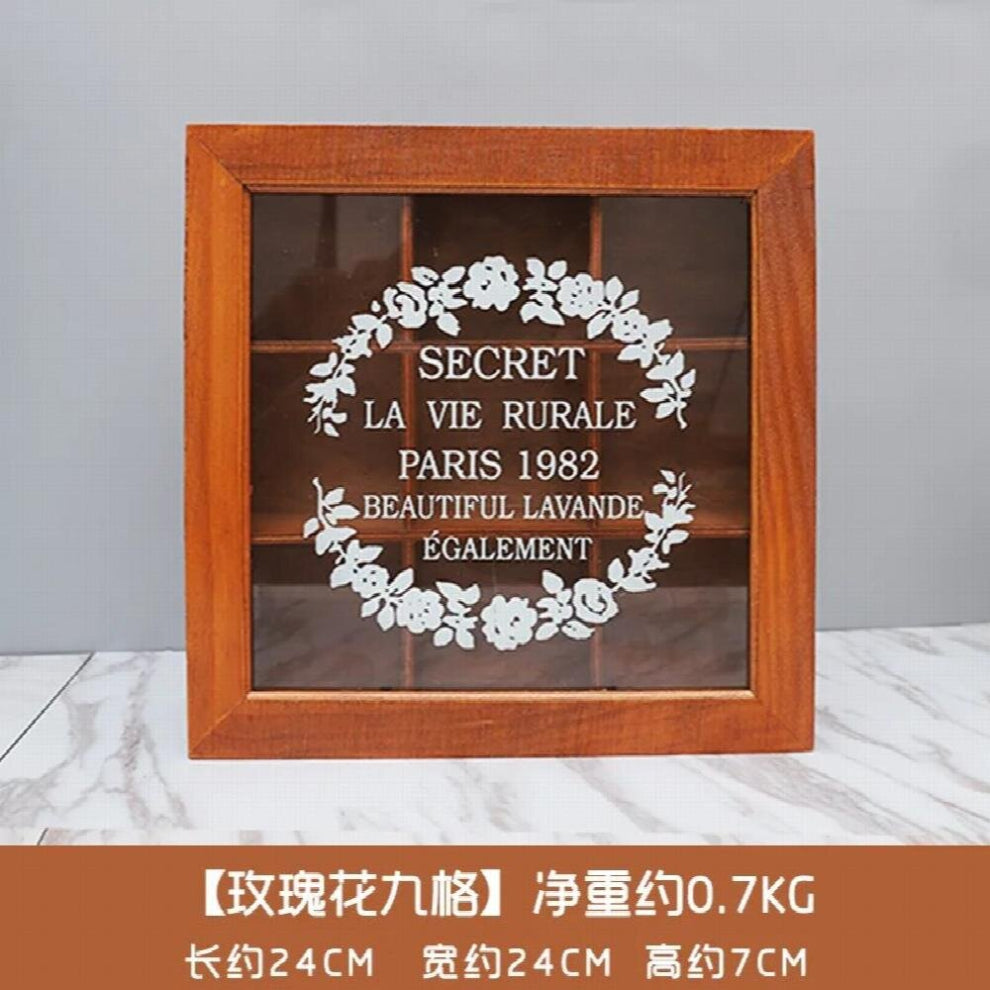 Retro Wooden Box Jewelry Case Potted Plants Box Desktop Organizer Cosmetics Storage Box Nail Polish Display Stand Rack