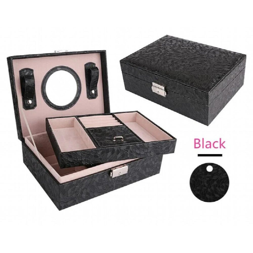 Leather Wooden Jewelry Box,Large Capacity Makeup Holder Organizer,Cosmetic Bag,Desktop Make Up Storage Boxes,Caixa Organizadora
