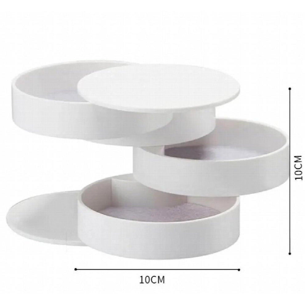 Rotating Jewelry Box Ring Stud Earrings Necklace Storage Box Desktop Multilayer Portable Jewelry Rack