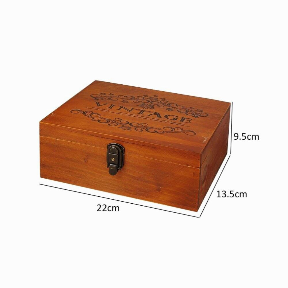 1Pc Retro Jewelry Box Organizer Desktop Wood Storage Case Jewelry Case Holder Handcrafted Wooden Gift Boxes Home Desktop Decor