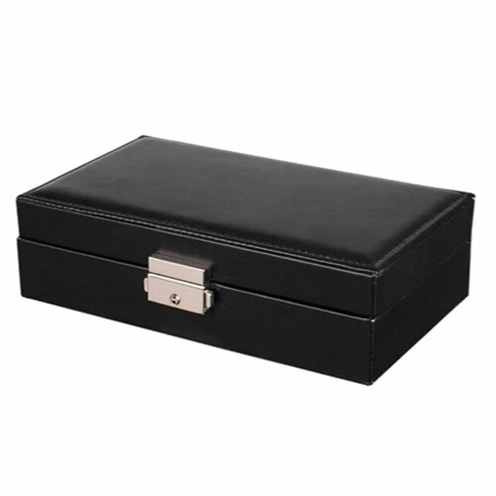 Portable Leather Jewelry Storage Box Household Jewelry Collection Grid Finishing Necklace Earrings Bracelet Display Stand