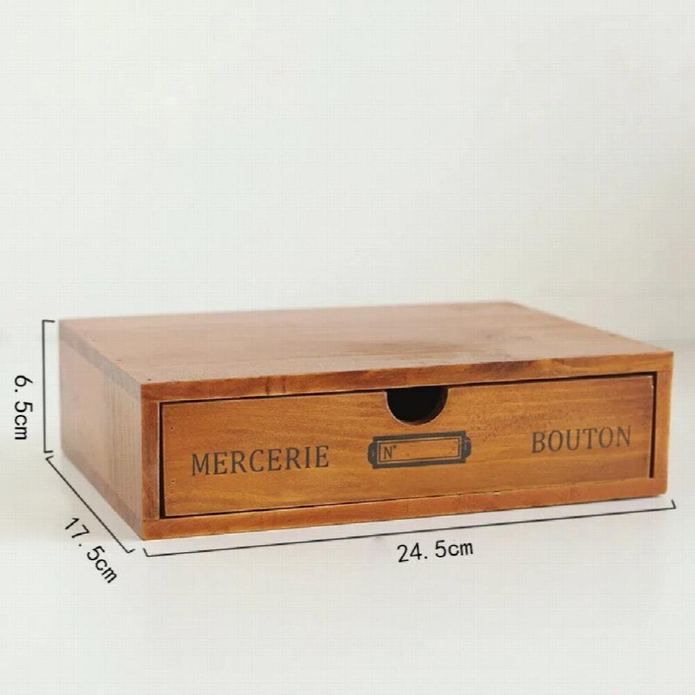 4Layer Desktop Wooden Box with Drawer Vintage Countertop Chest of Drawers Jewelry Cosmetics Organizer Home Decoration Accessory