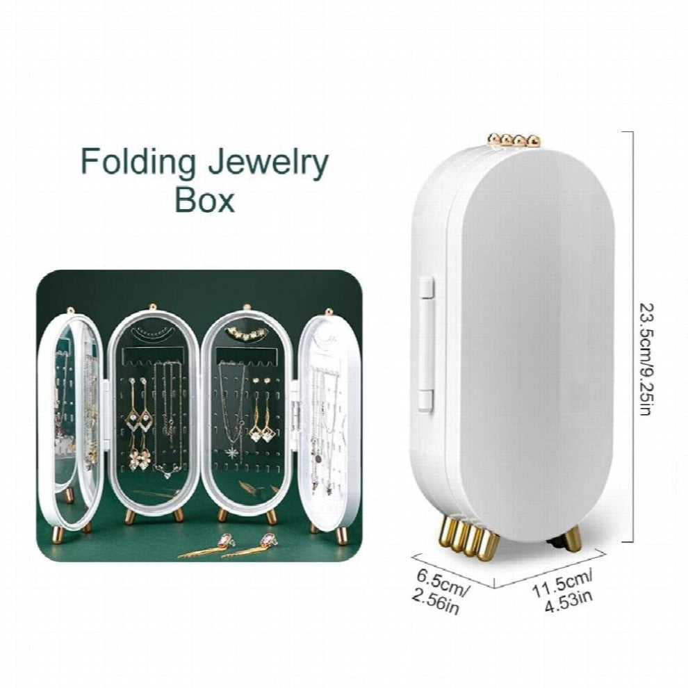 360 Rotating Jewelry Organizer Cosmetic Storage Box Transparent Makeup Organizer Earring Necklace Desktop Organizer