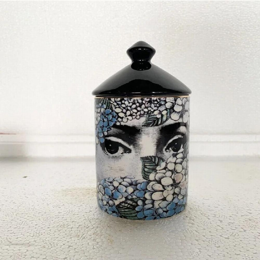 European Ceramic Face Storage Jar Aromatherapy Candle Box Sundry Storage Bottle Tabletop Cotton Swab Box Jewelry Cosmetics Jar