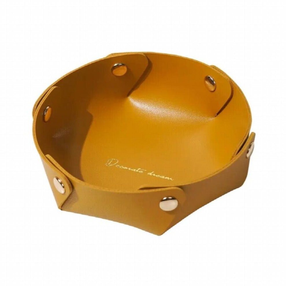 Nordic Ins Leather Desktop Storage Box Key Door Cosmetic Jewelry Porch Sundries Storage Box Various Items Storage Tray