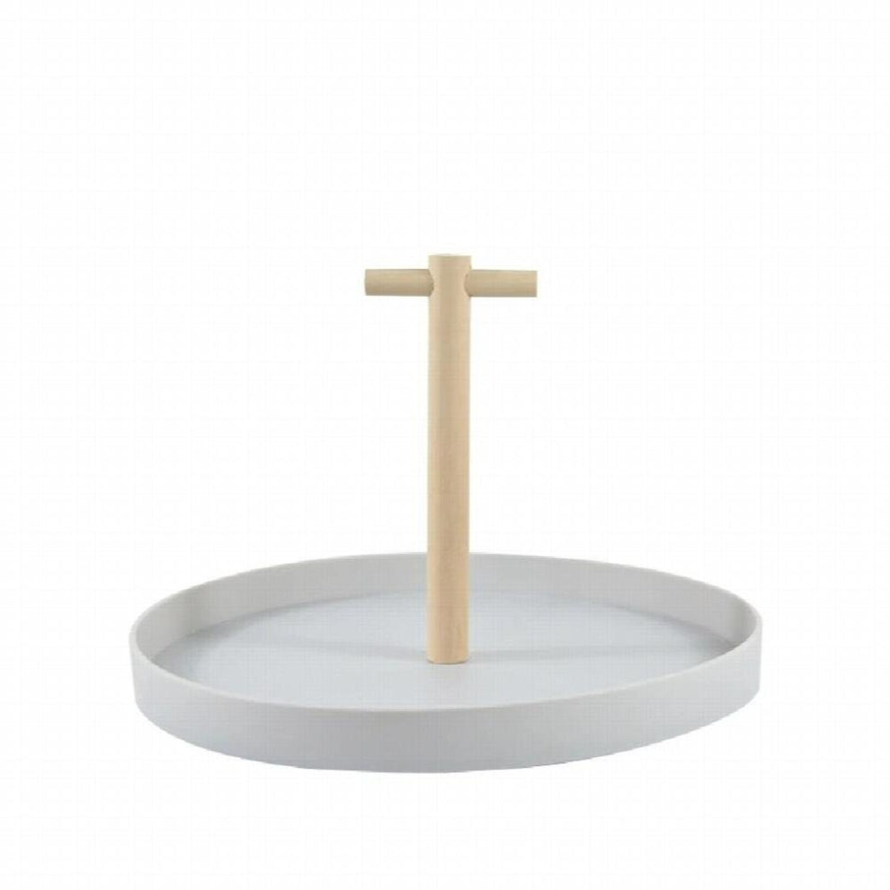 1Pc Nordic Round Storage Tray Home Bedroom Living Room Desktop Cosmetics Jewelry Display Plate with Handle