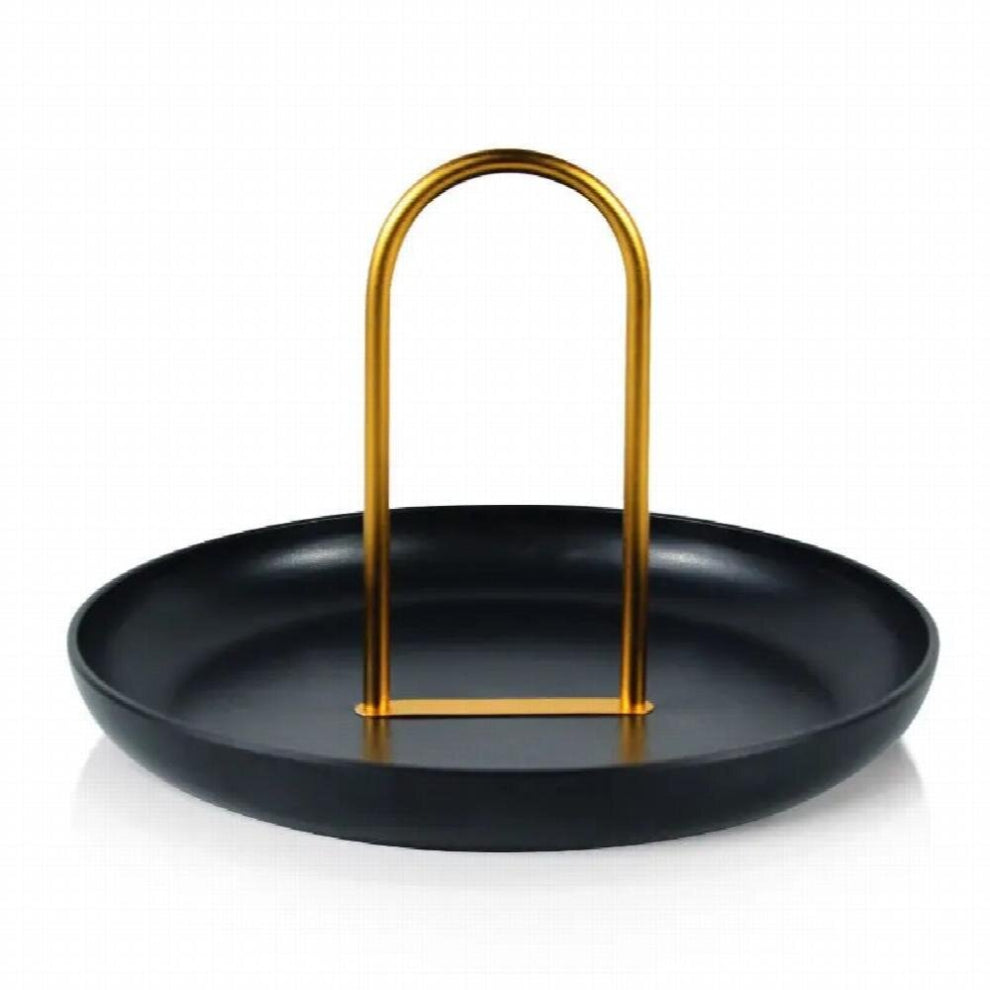 Tray Round Portable Tray With Handle for Sundries And Small Objects Desktop Home Decor For Necklace Jewelry Storage