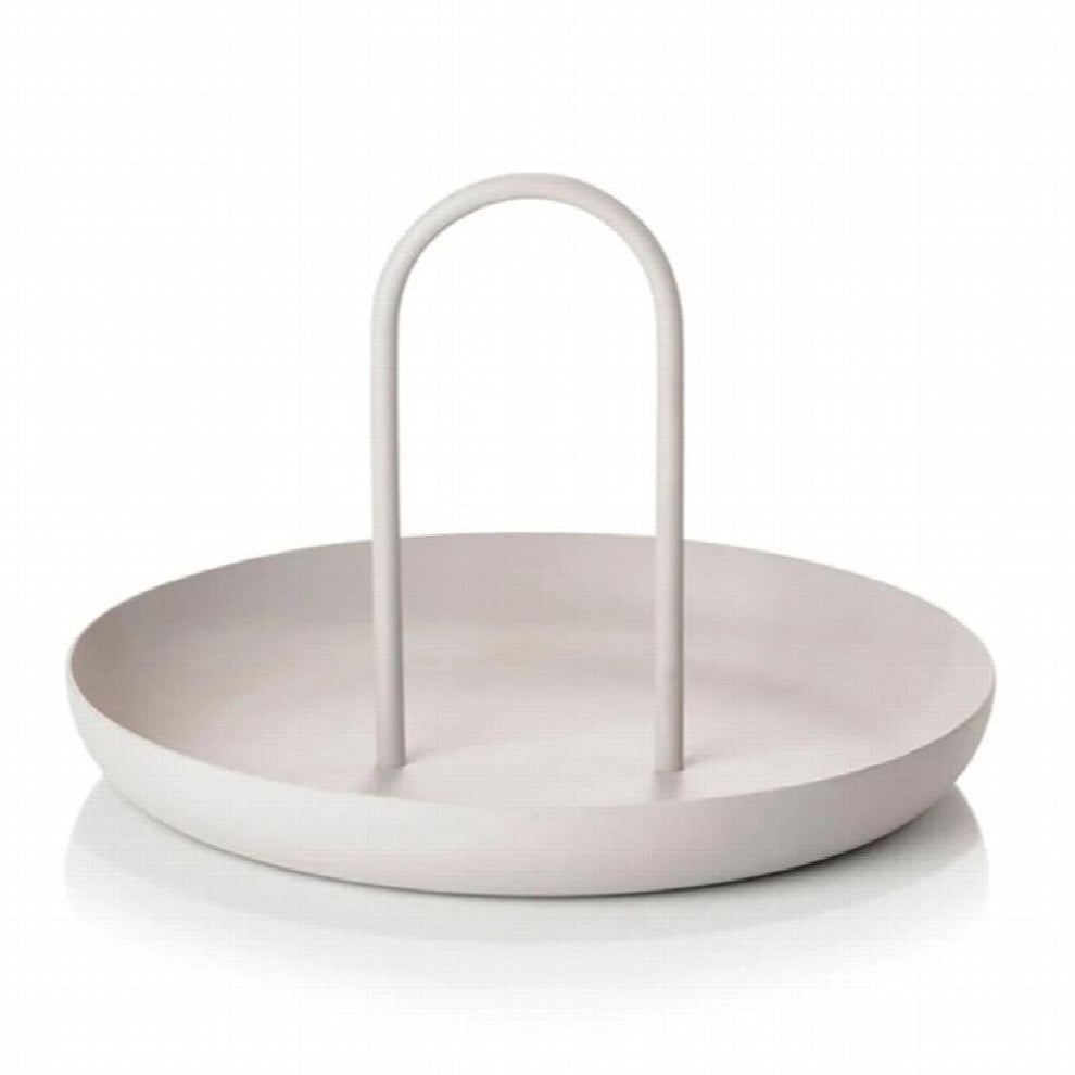 Desktop Storage Tray With Handle,Nordic Plastic Round Jewelry Trays,For Living Room-Kitchen Table,Home Decor
