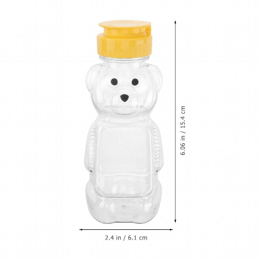 Honey Bottle Squeeze Bear Bottles Dispenser Cup Sauce Condiment Jar Containers Juice Salad Dressing Jars Empty Drinking Straw