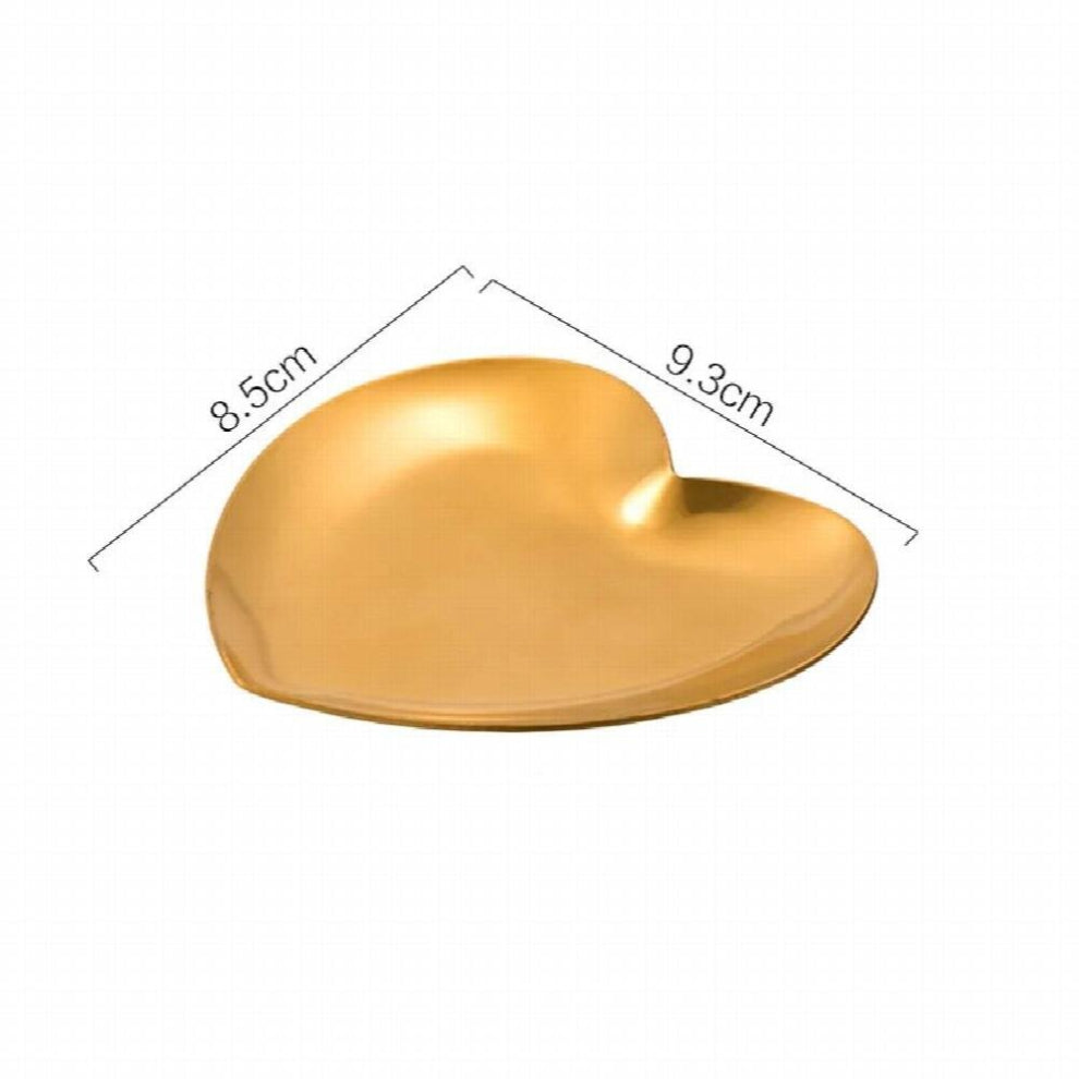 Heart Shaped Storage Tray Nordic Necklace Ring Jewelry Plates Rose MIni Metal Organizer Dish Home Decor Photography Prop