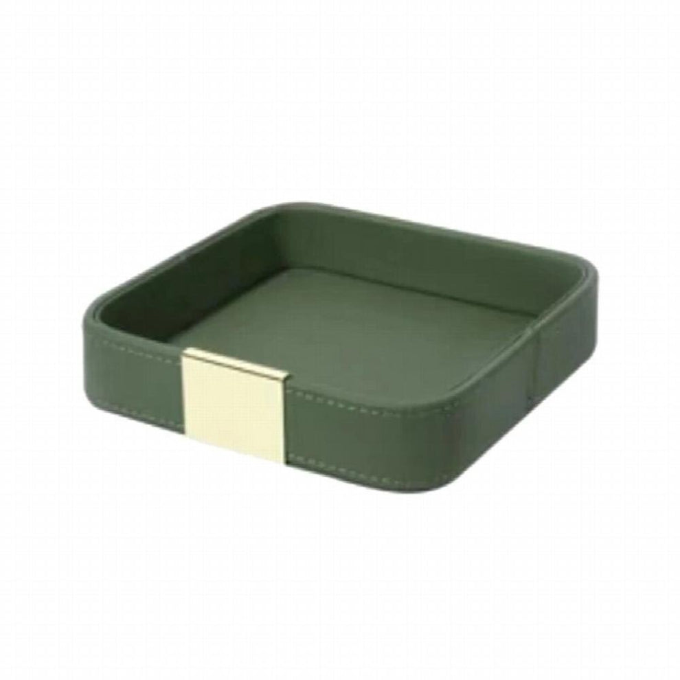Desktop Storage Tray Square Storage Key Tray European-Style Jewelry Leather Drawer