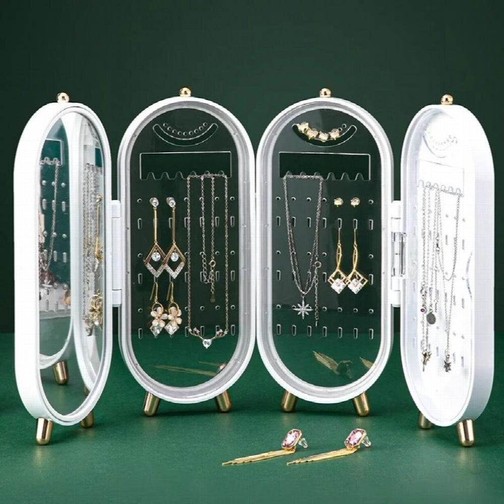 Ins Desktop Jewelry Storage Box Earrings Earrings Jewelry Multi-layer Dust-proof Jewelry Box Necklace Display Stand Organizer