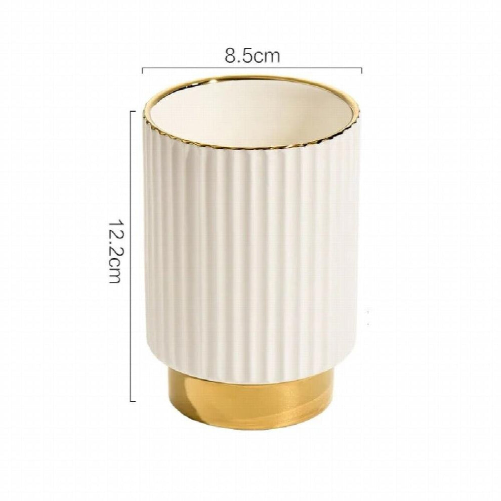 AhunderJiaz Nordic Ceramic Jewelry Storage Jar Marble Light Grain Pen Container Fork Spoon Jar Household Ornaments