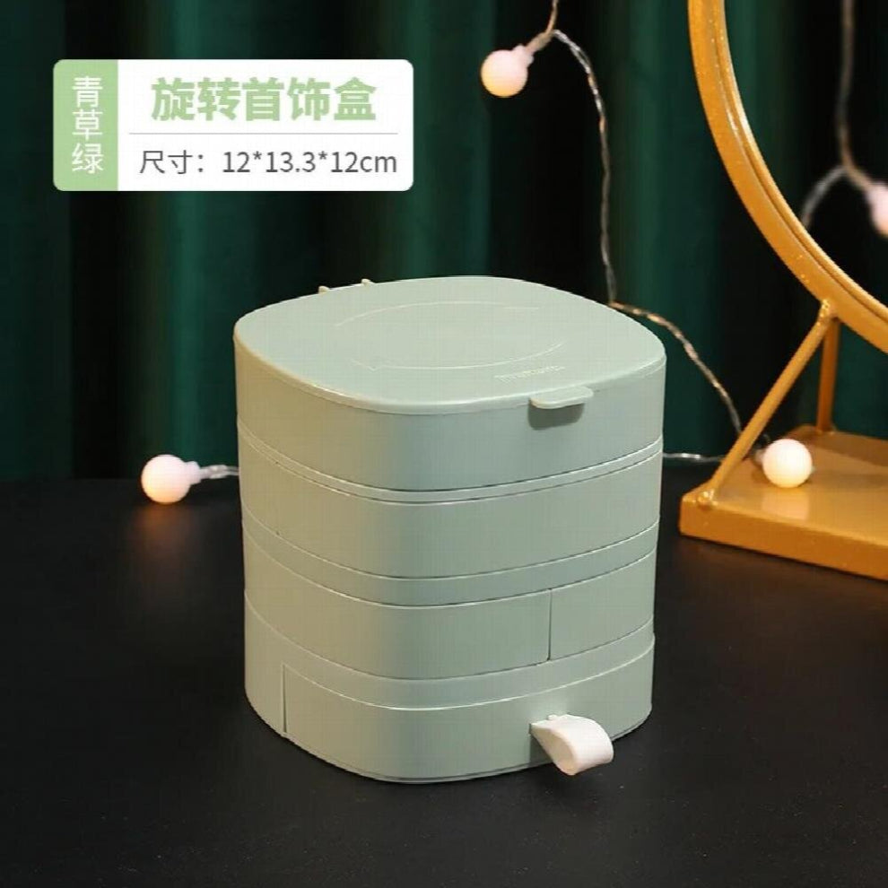 Desktop Storage Box Home Jewelry Necklace Earring Tideling Storage Box with Cover Rotation Pink Jewelry Box Storage Bins