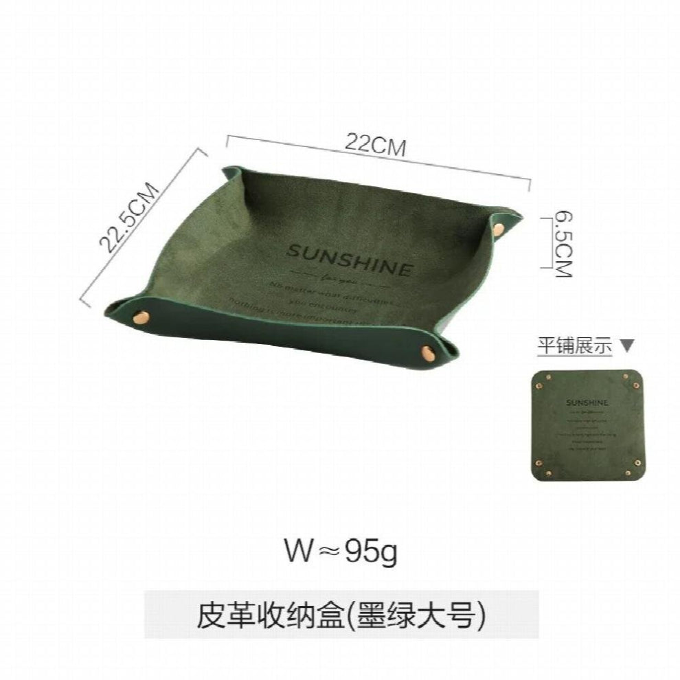 Desktop Storage Box Leather Folding Nordic Entrance Key Boxes Jewelry Cosmetic Sundries Tray Jewelry Organizers Home Furnishings