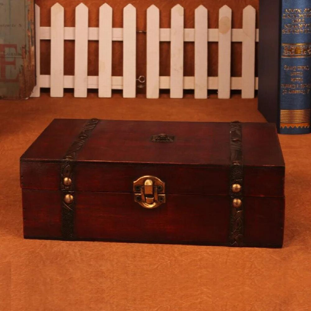 Jewelry Box Retro Daily Necessities Desktop Storage Box Chinese Classical Old Wooden Jewelry Storage Box