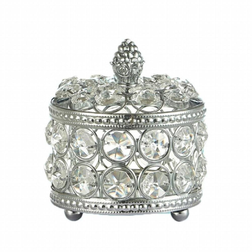 Mini Crystal Jewelry Box Organizer Earring Beads Cosmetic Desktop Decoration Box Home Princess Case