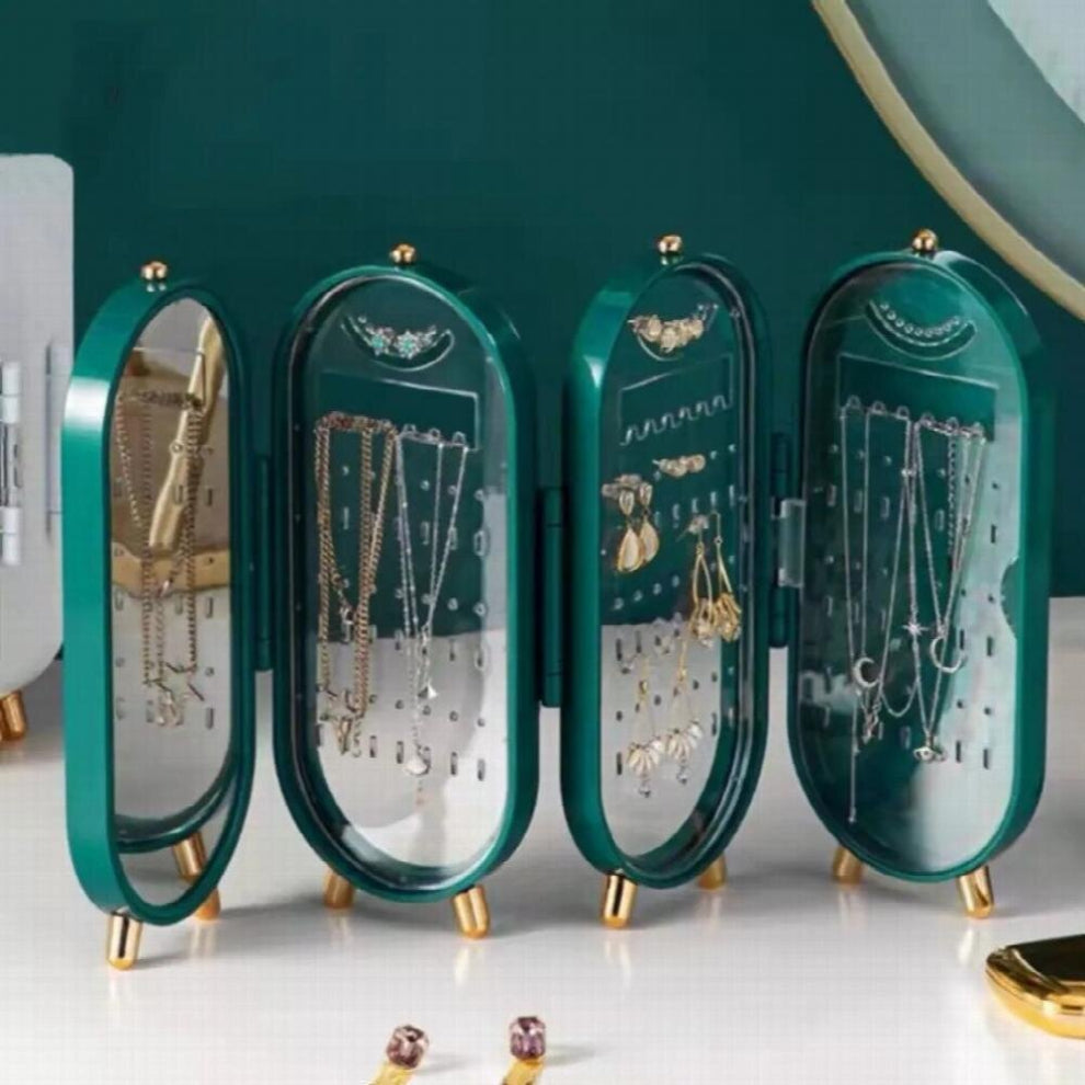 Light Desktop Jewelry Storage Box Earrings Earrings Jewelry Necklace Multi-layer Dust-proof Folding Portable Display Box