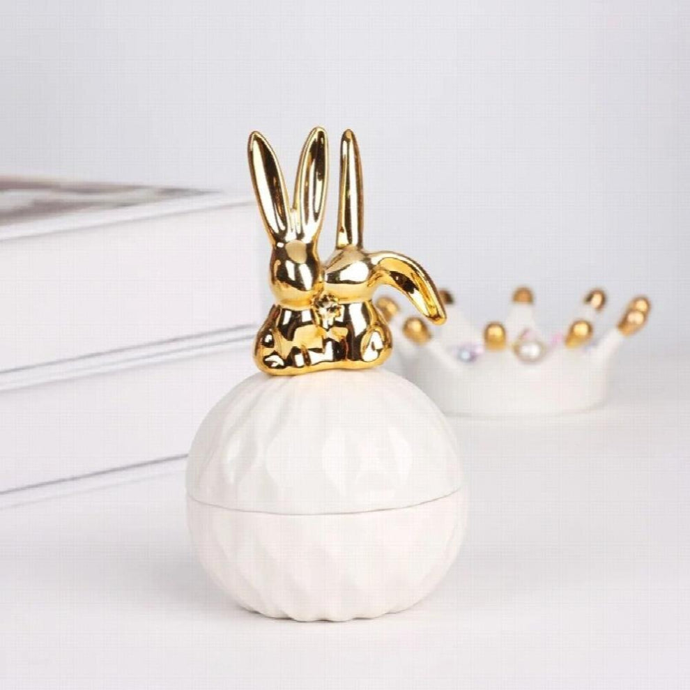 Ceramic storage tank candy tank storage tank electroplating crafts household decoration storage tank wedding jewelry box