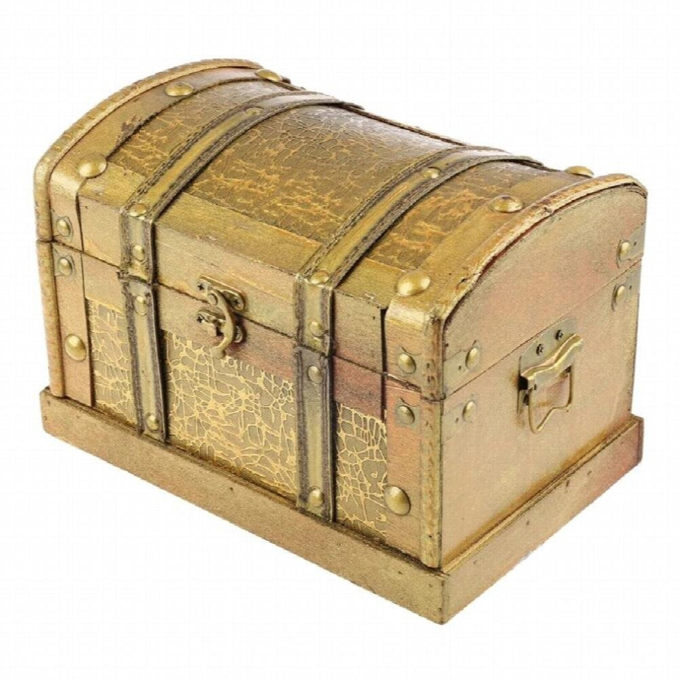 Retro Wooden Box Desktop Ornament Treasure Chest Gem Vintage Jewelry Storage Box
