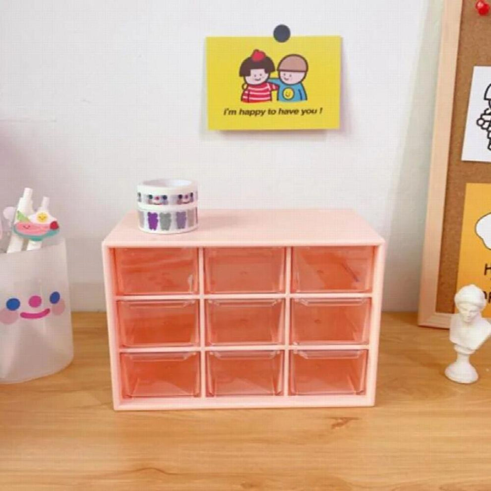 9 Grid Desktop Storage Box Drawer Earrings Jewelry Organizer Office Organizer Plastic Cosmetic Makeup Container Dustproof