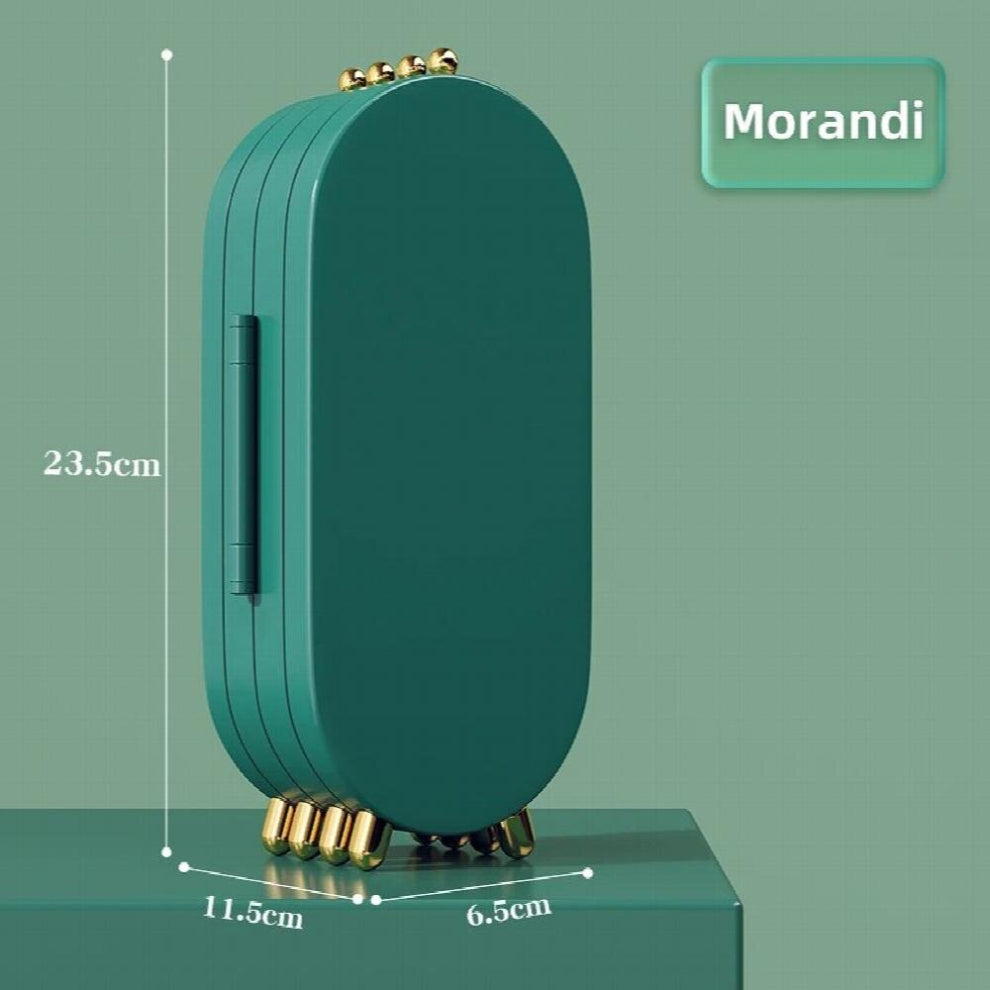 Jewelry Storage Box Household Earrings Necklace Display Stand High Capacity Retro Screen Foldable Jewelry Organizer Case