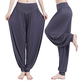 Women's Harem Pants Breathable Quick Dry Moisture Wicking Zumba Belly Dance Yoga Bloomers Bottoms Light Purple White Black Modal Spandex Plus Size Sports Activ