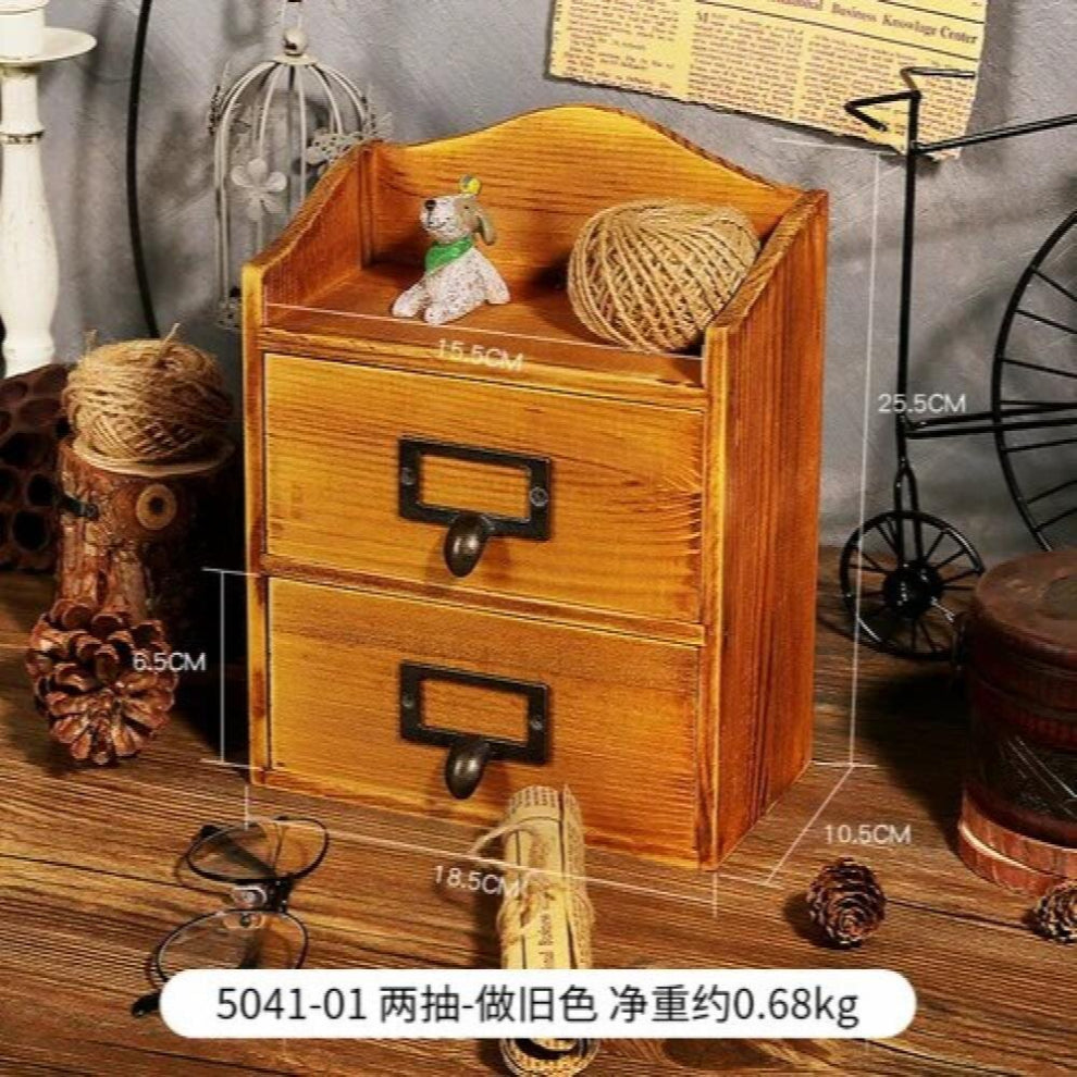 Personalized Wooden Jewerly Box Large-capacity Retro Dresser Storage Cabinet Creative Office Desktop Things Storage Boxes