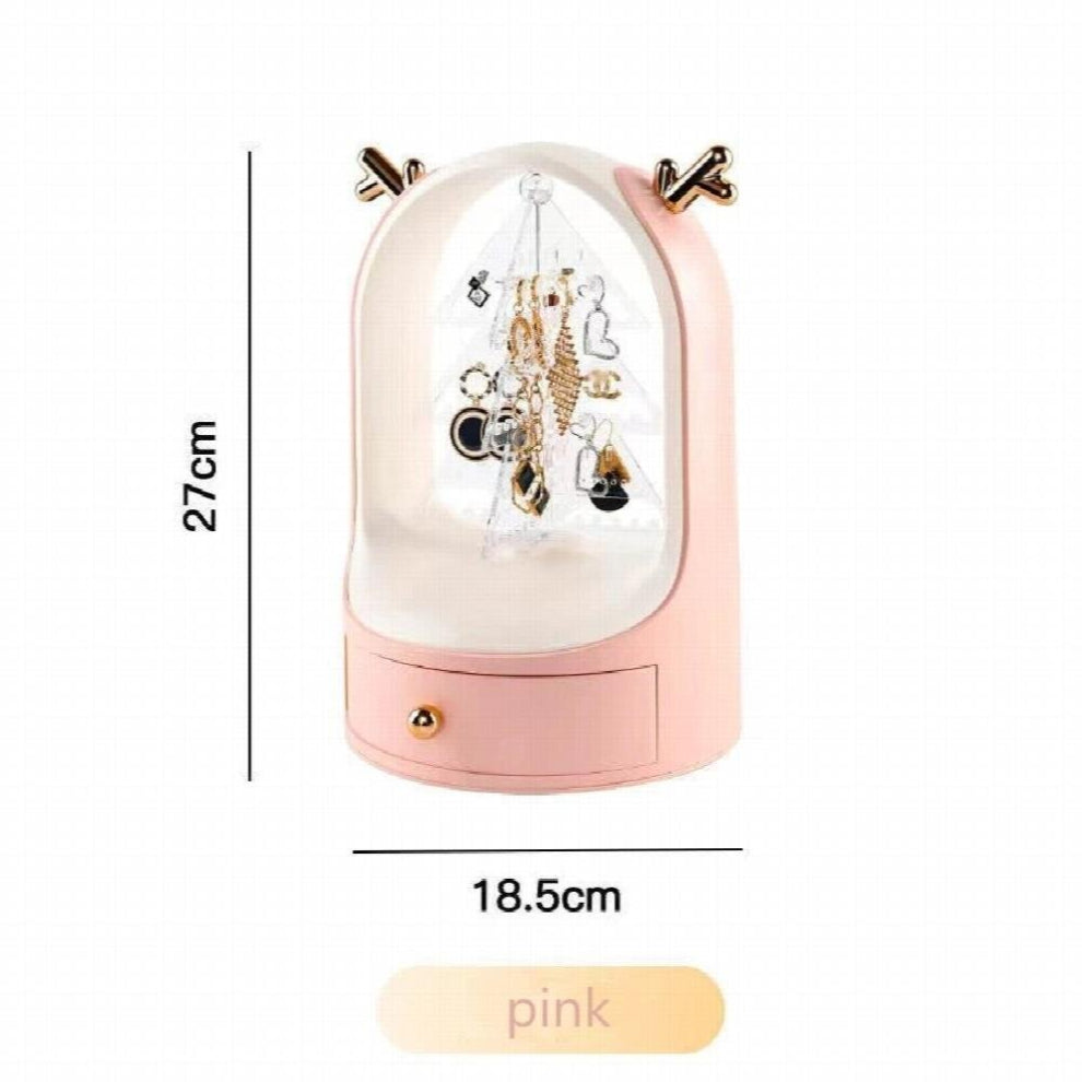 360 Rotating Jewelry Organizer Makeup Storage Box Earring Ring Display Holder Desktop Christmas Tree Drawer Type Jewelry Box