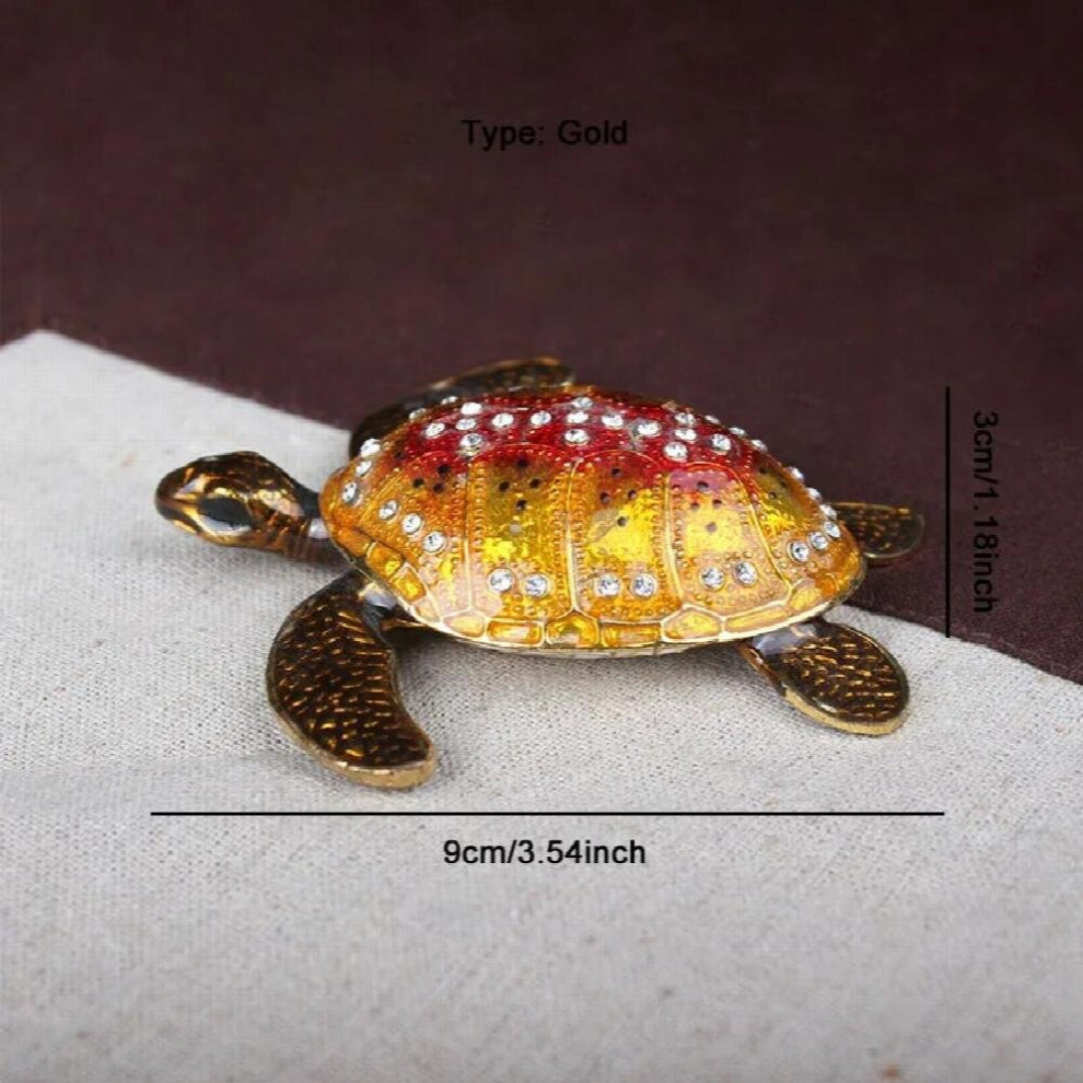 TingKe Japanese enamel craft turtle shaped jewelry box creative home decoration desktop metal ornaments