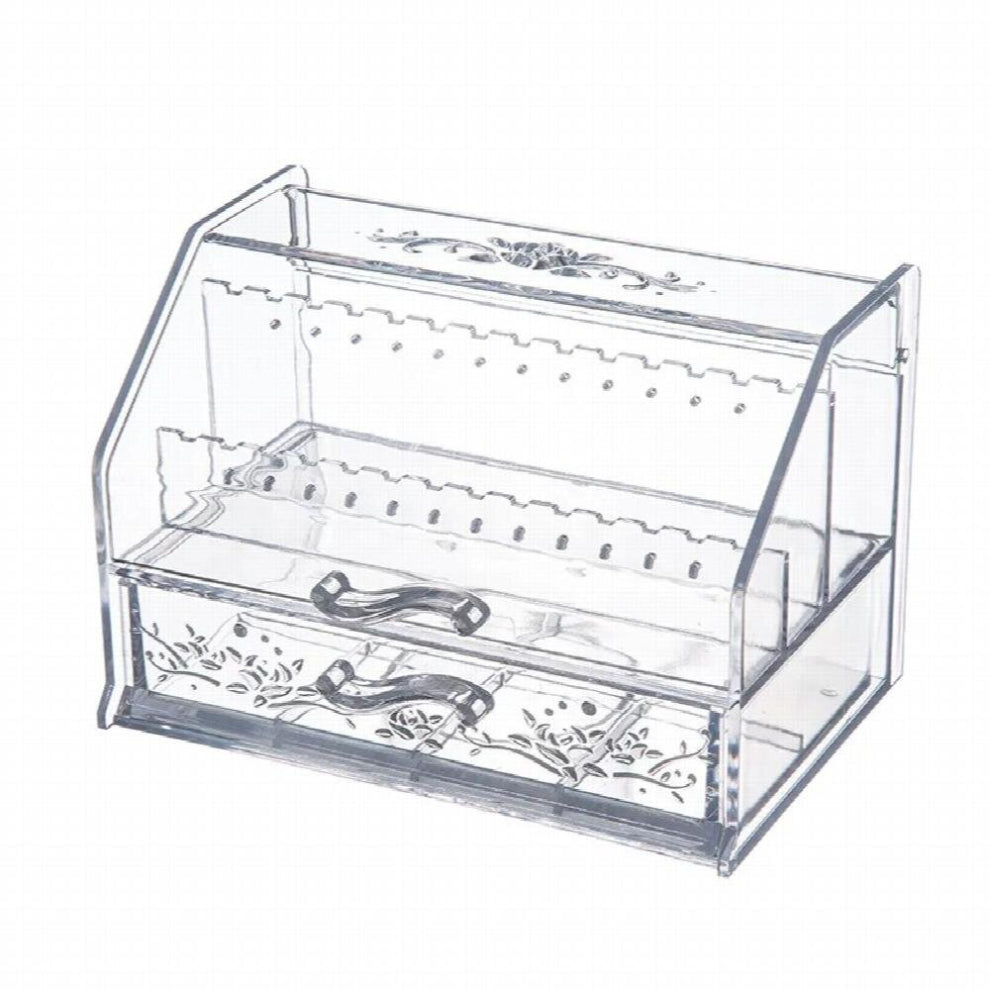 Jewelry Clear Storage Box for Earrings Ring Necklace Acrylic Storage Box Desktop Makeup Rack Cosmetic Box Skin Care Storage Box