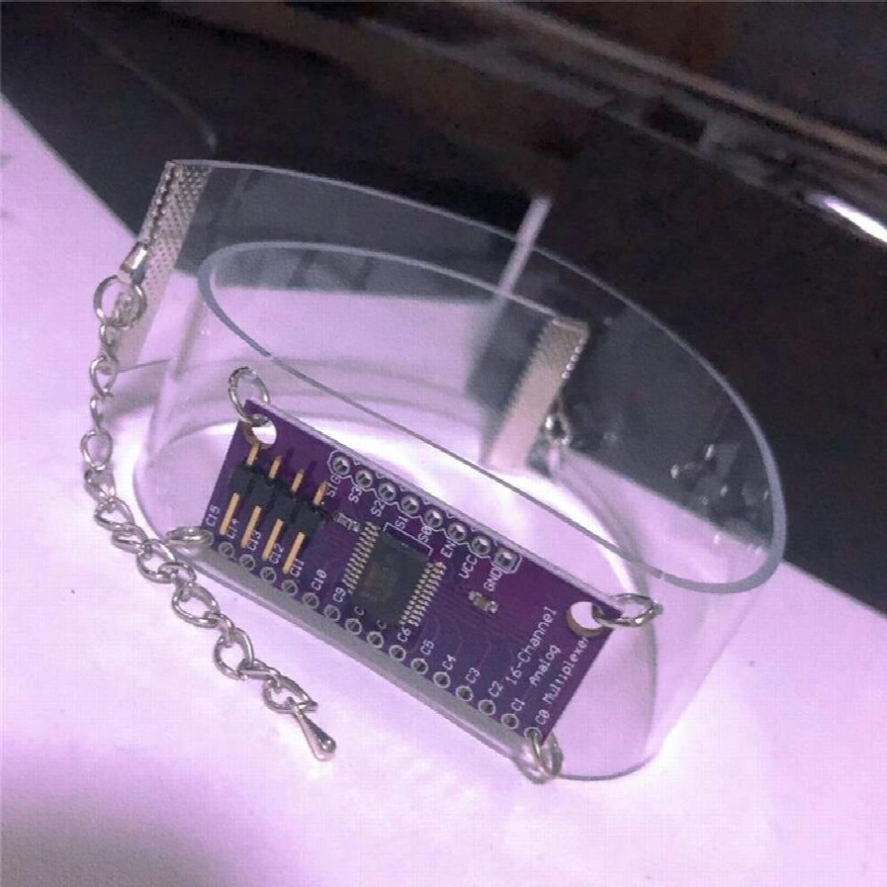 Futuristic Purple Microchip Transparen Cybernetics Punk Choker Necklace