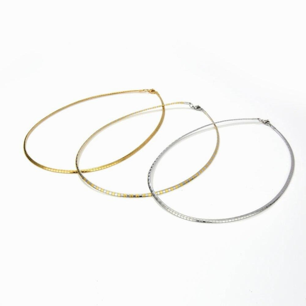 10PCS, Collar Necklace Stainless Steel Chokers Torques Snake Chain Women Jewelry 3MM