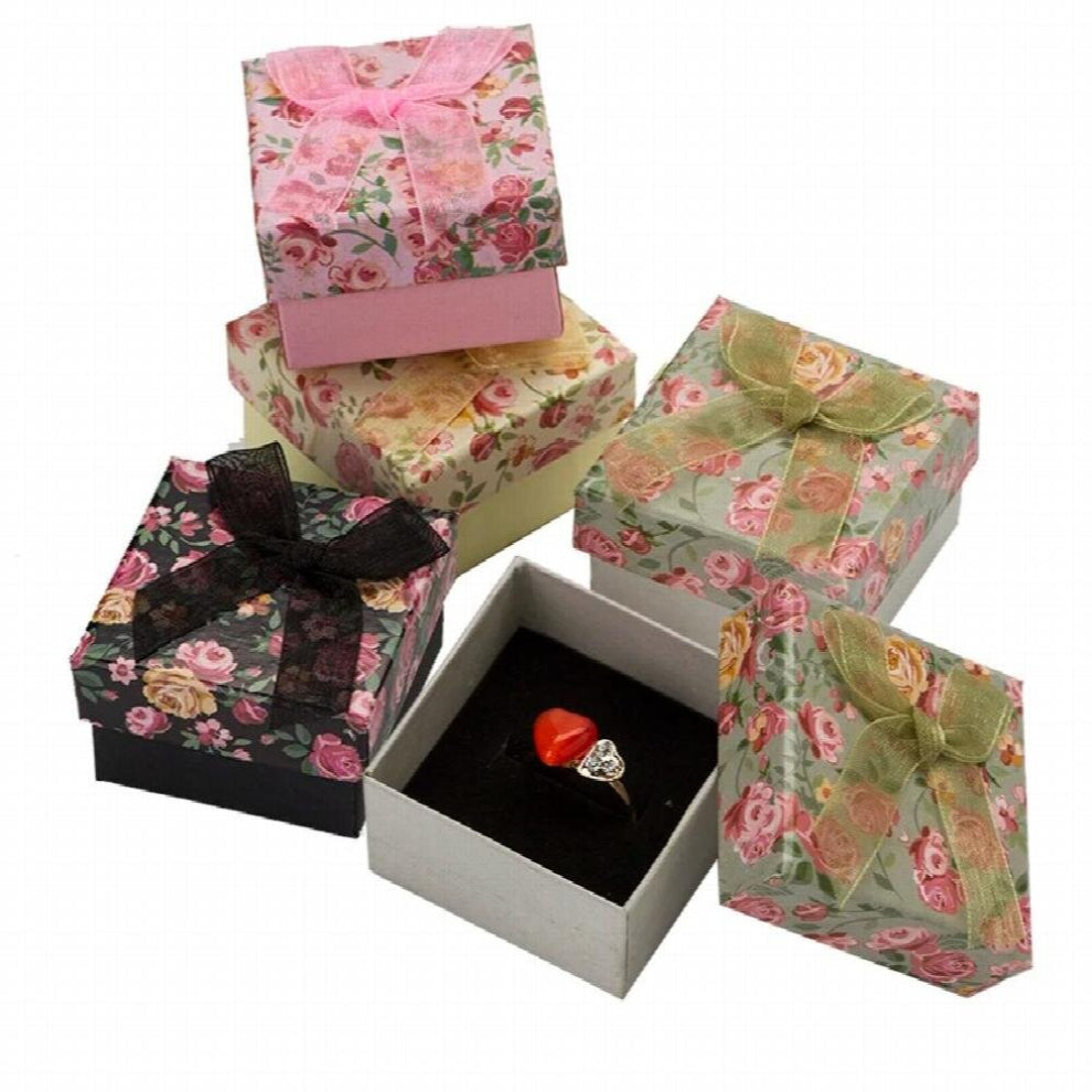 5*5*3cm Jewelry Box Flower Ring-Earrings-Pendant Gift Boxes Mixed Paper Jewelery Display Packaging 48pcs-lot