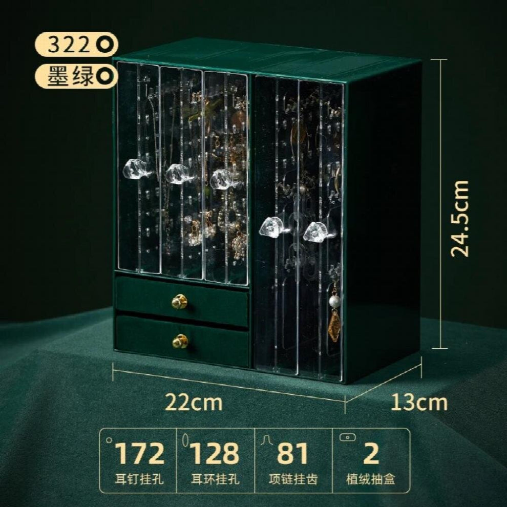 Large Layer Jewelry Storage Box Organizer Case for Girl Ring Drawer Desktop Jewelry Storage Box Earrings Display Gift