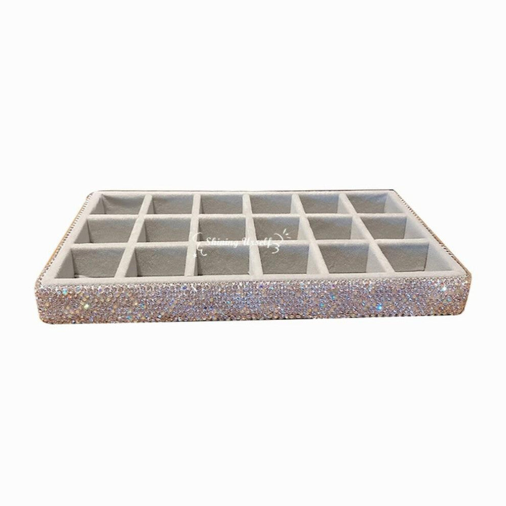 Ring Earrings Bracelet Cufflinks Jewelry Organizer Display Storage Box Tray Bling Bling Hand