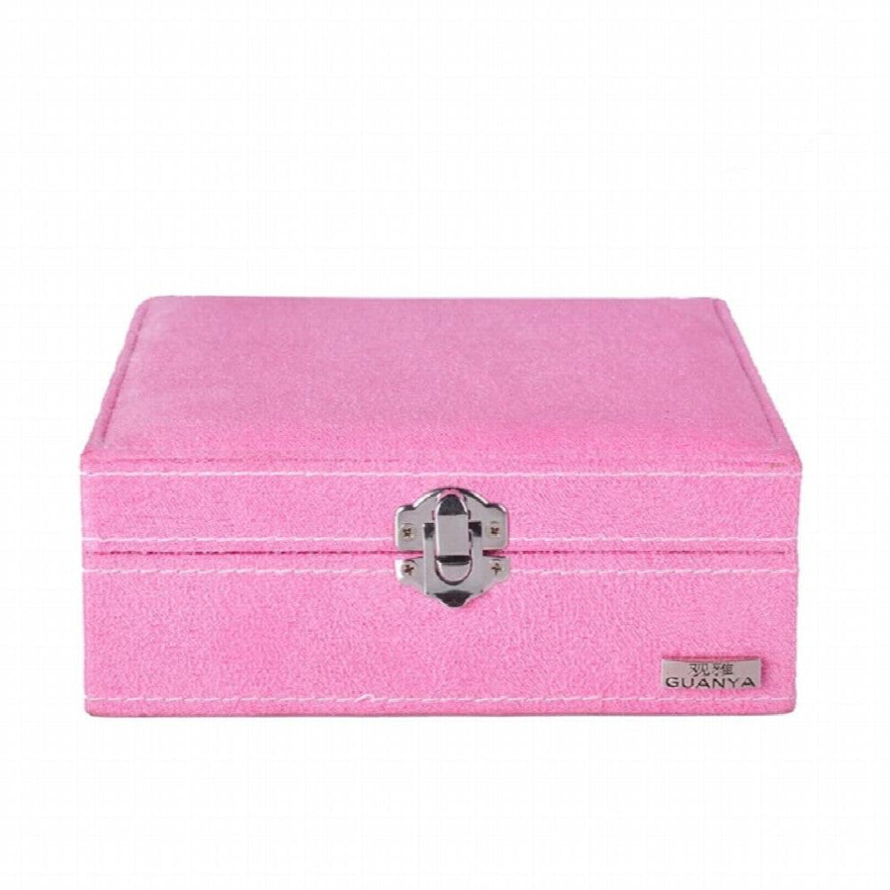 Velvet Square Jewelry Box Mirrored Storage Earring Ring Case Large Capacity Display Holder Women Gift