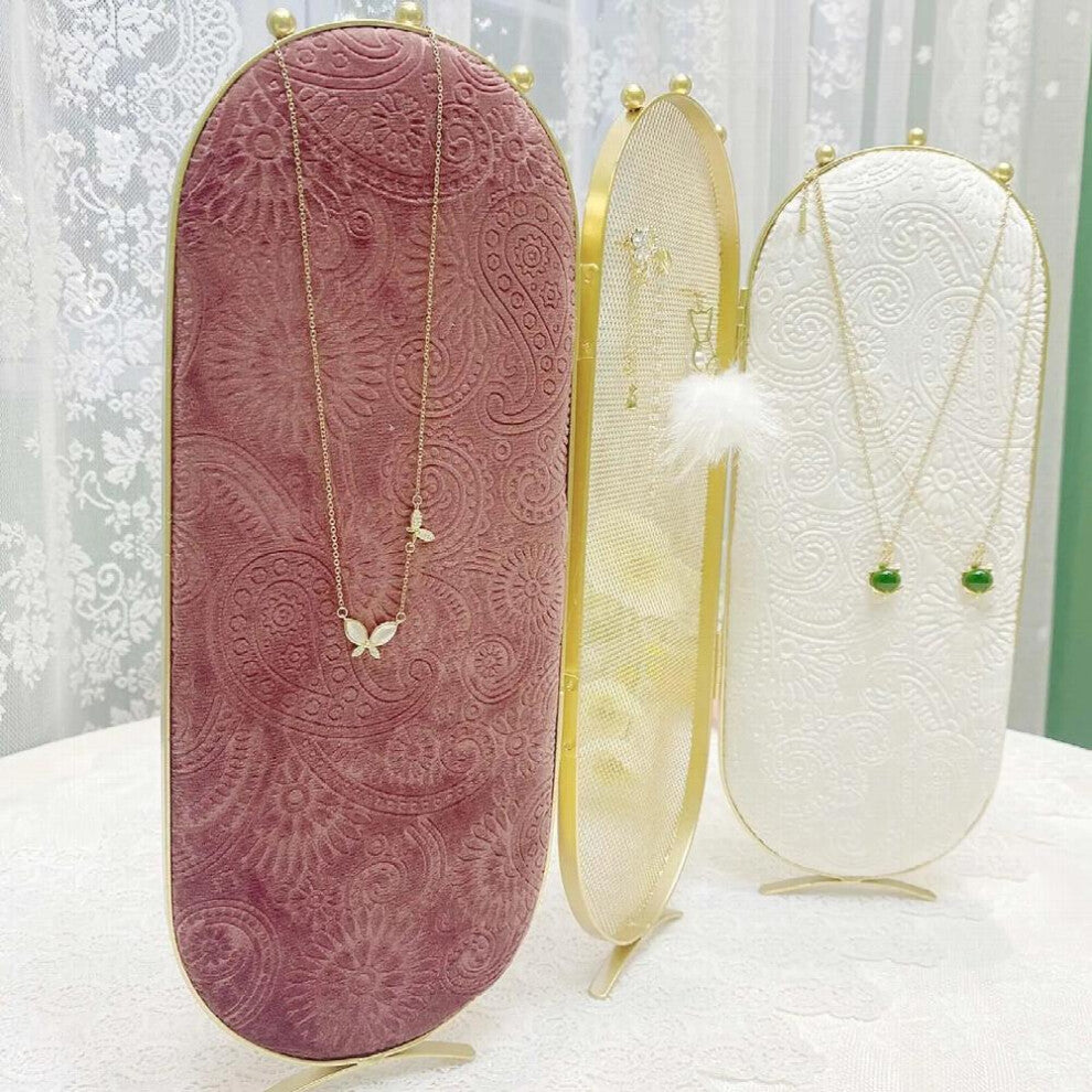 Screen Jewelry Display Foldable Shelf Organizer Rack for Necklace Watch Decor Store Desktop